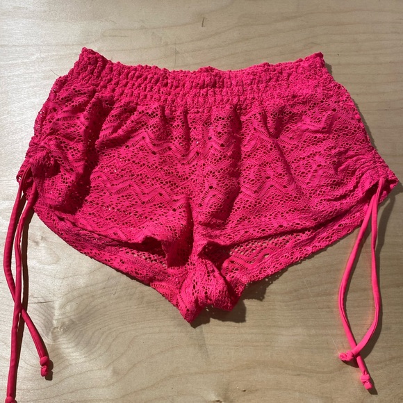 No Boundaries Other - NOBO Pink Lace Swim Shorts Cover Up Medium (7-9) (AK)